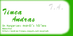 timea andras business card